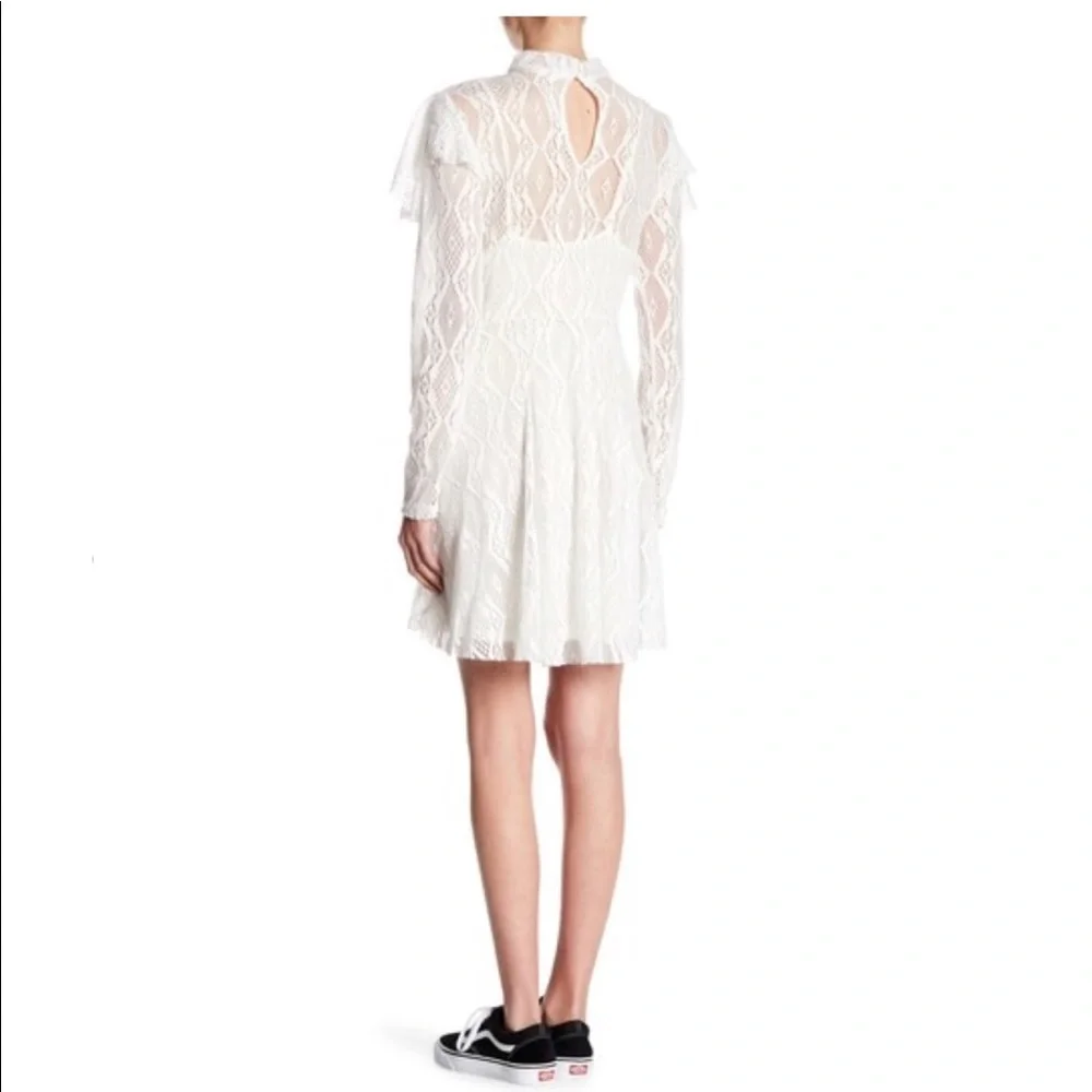 Free People Ivory Mock Neck Lace‎ Dress